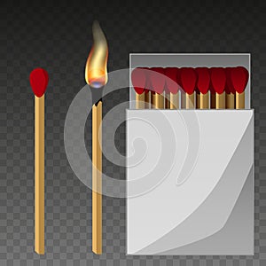 Burning match with fire