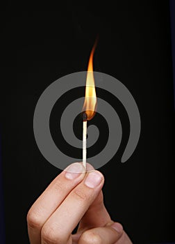 Burning match stick