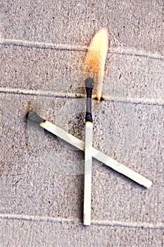 Burning matches