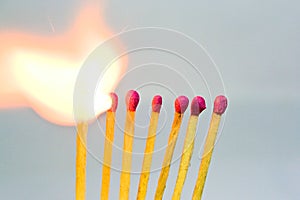 Burning matches