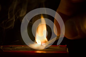 Burning matches