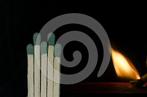 Burning matches