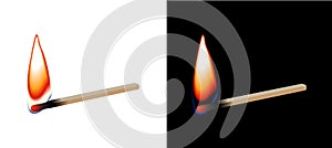 Burning matchstick