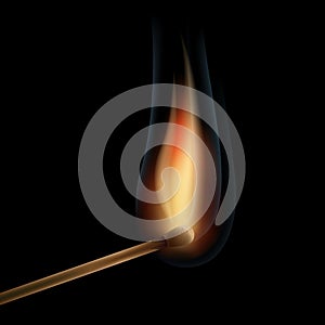 Burning matchstick photo