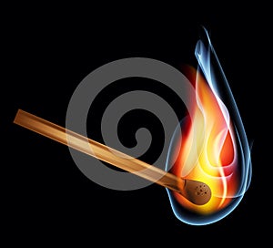 Burning matchstick