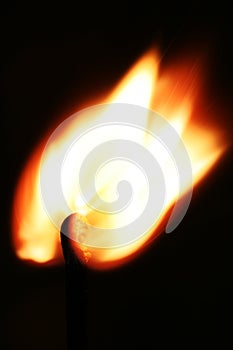 Burning matchstick