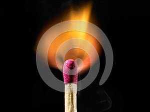 Burning matchstick photo