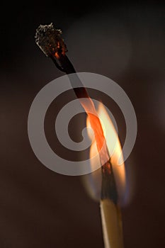 Burning matchstick in the dark