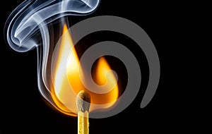 burning matchstick