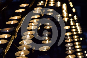 Burning memorial candles