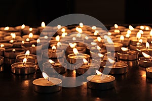 Burning memorial candles photo