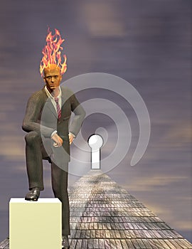 Burning Mind Businessman