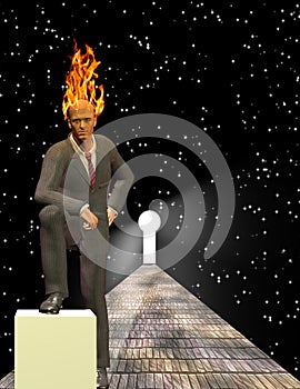 Burning Mind Businessman