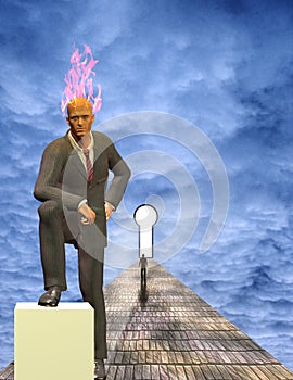 Burning Mind Businessman