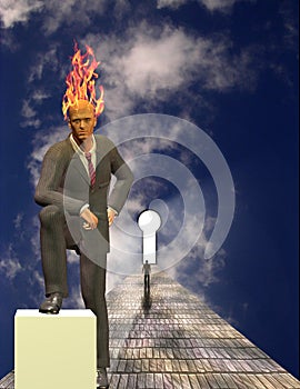 Burning Mind Businessman