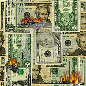 Incendio dinero patrón 