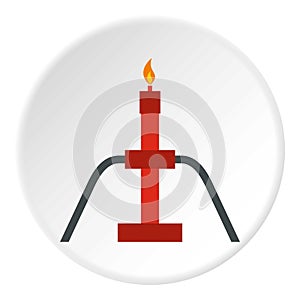 Burning oil gas flare icon circle