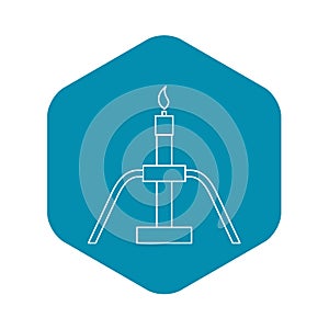 Burning oil gas flare icon, outline style