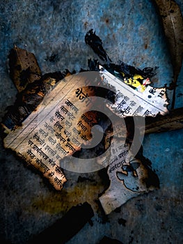 The burning page which show anyone who write wrong they should vanish photo