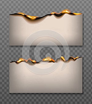 Burning Paper Banners Set