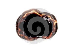 burning paper. isolated burn hole