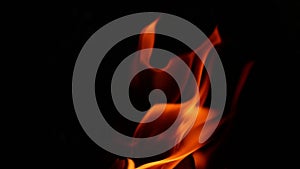 Burning paper with natural fire, big fire flame with black background Close up shoot of footage clip