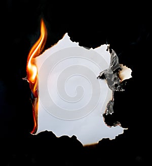 Burning paper photo