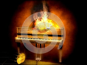 Burning Piano