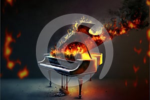 Burning Piano (Generative AI)