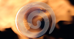 Planet Earth warming up concept