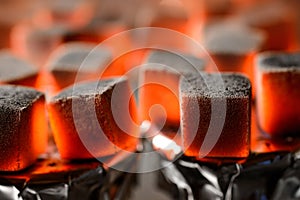 Burning hookah coals