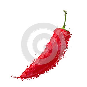 Burning red paprika isolated photo