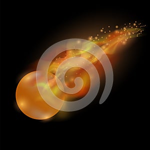 Burning Red Sphere. Ball on Fire Flame