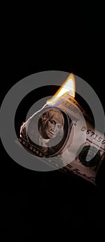 burning replicas of money represent wastage of money