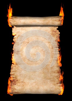 Burning Roll Of Parchment