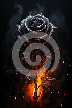 Burning rose flower, Heartbroken