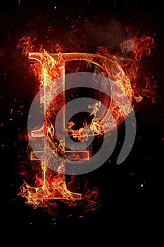 Burning ruble symbol on black background. Concept of financial crisis and Russian-related sanctions