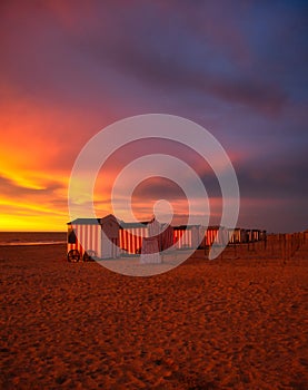 Burning sky on the Beach