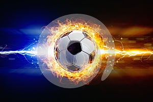 Burning soccer ball