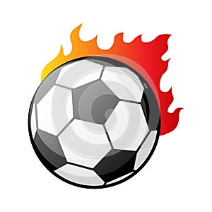 Burning Soccer ball in flames vector illustration