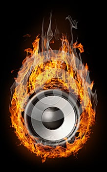 Burning speaker - music style