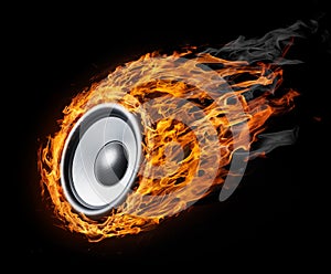 Burning speaker - music style