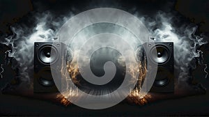 Burning speaker music style background