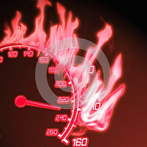 Burning speedometer