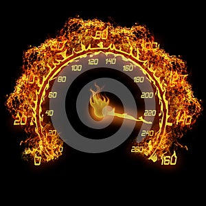 Burning speedometer