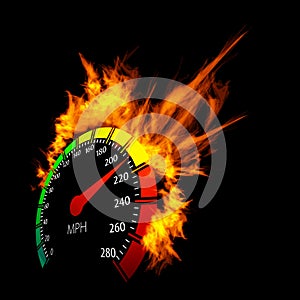 Burning speedometer