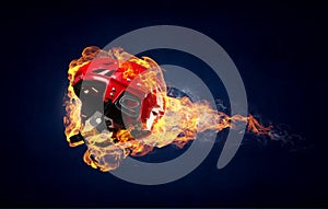 Burning sport helmet