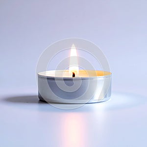 Burning Tea Light Candle