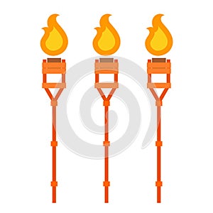 Burning tiki torch icon