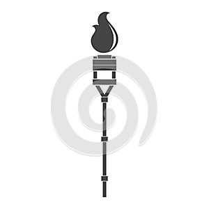 Burning tiki torch icon